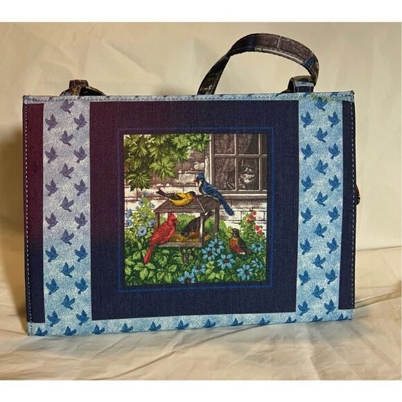 Vintage beaded cat birds small tote purse with a magnetic closure and phone pock - Picture 2 of 7